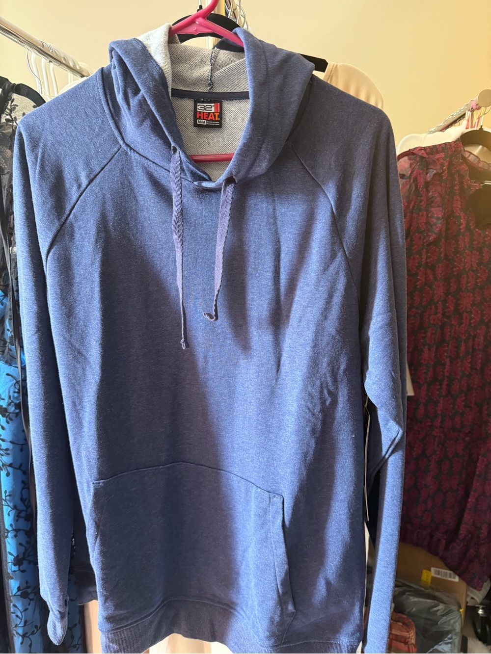 32 Degrees Men's Heather Navy Hooded Pullover